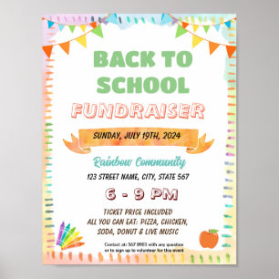 Redigerbar färglös back to school-flygare poster