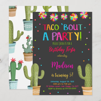 Redigerbar Fiesta-Födelsedagsfest Inbjudningar