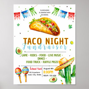 Redigerbar fiesta-tacoflygblad för insamling poster