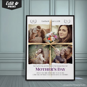 Redigerbar film Poster Mors dag Gift för Mamma