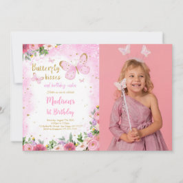 Redigerbar fjäril foto inbjudan