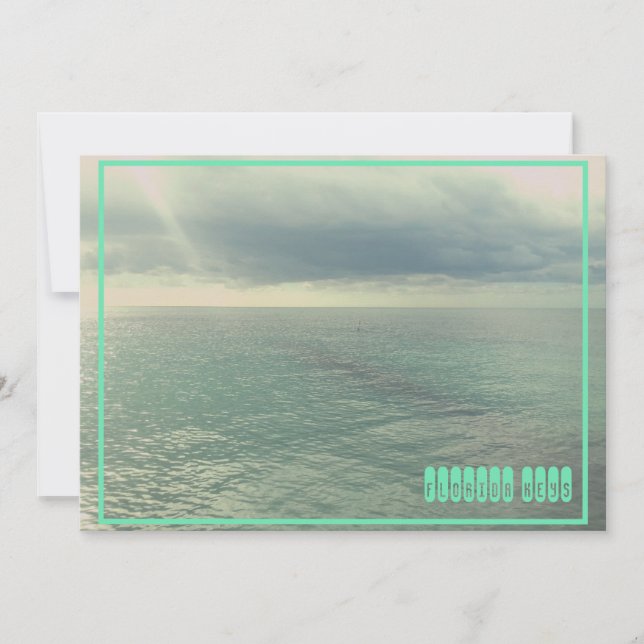 Redigerbar Florida Keys Retro Mintgrön Helg Julkort (Framsida)