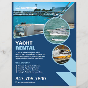 Redigerbar Flyer för Yacht Rental Anpassningsbar