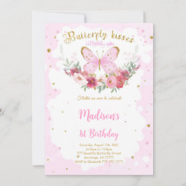 Redigerbar Födelsedagsinbjudan Med Fjäril Inbjudningar