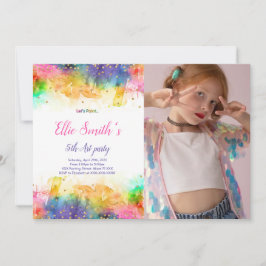 Redigerbar födelsedagsinbjudan med målning inbjudningar