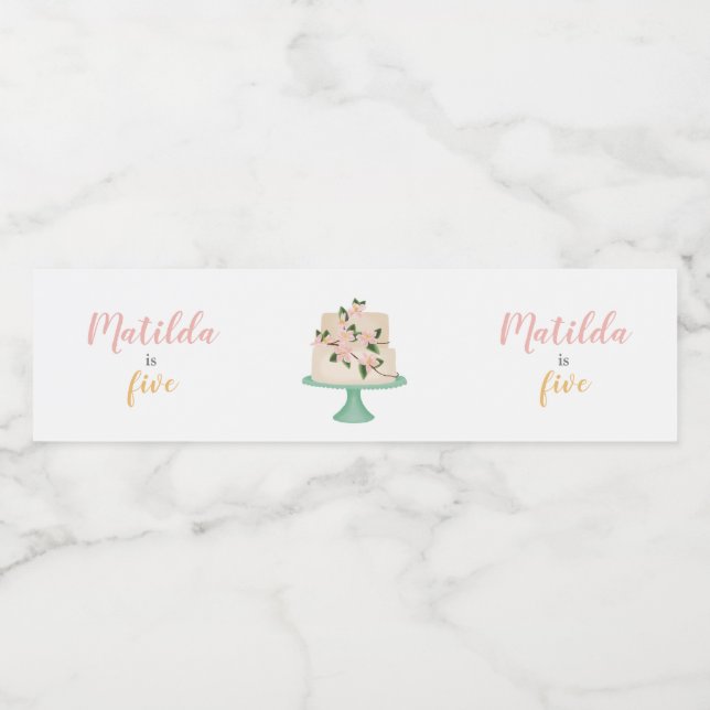 redigerbar födelsedagskalas party vattenflaskor etikett (Singel etikett)