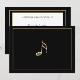 Redigerbar Formell Black Guld Music Note Guld Grän Kort