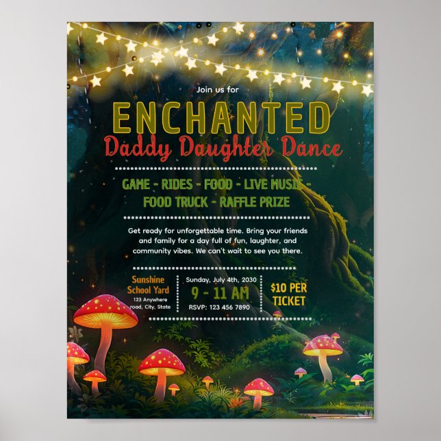 Redigerbar förtrollad fader dotter dans flyer poster (Framsidan)
