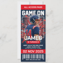 Redigerbar fotbollsticket födelsedagsinbjudan inbjudningar
