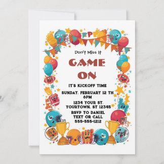 Redigerbar fotbollstinvitation till tittarparty 20 inbjudningar