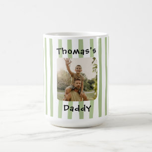 Redigerbar Foto Gröna Ränder Kaffemug Kaffemugg