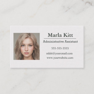 Redigerbar fotoadministrativ assistent visitkort