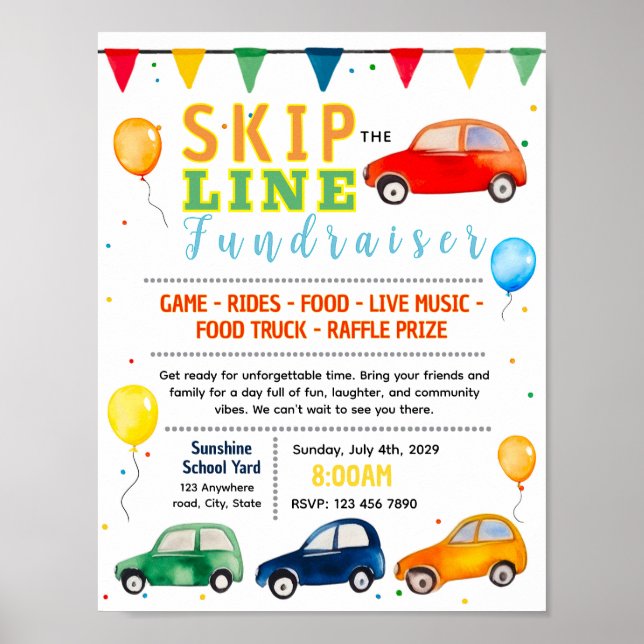Redigerbar fundraiser-flygblad som hoppar över kön poster (Framsidan)