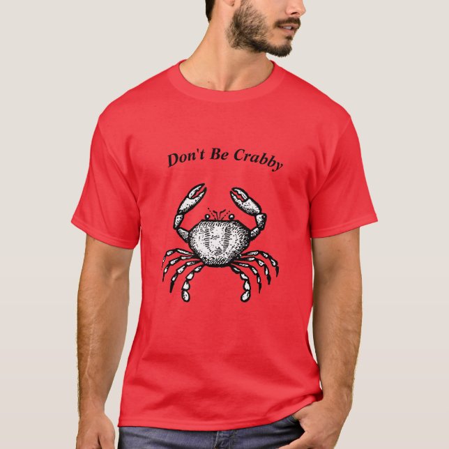 Redigerbar fungerande Vintage-krabba T Shirt (Framsida)