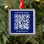 Redigerbar (genererad omedelbart) QR-kod | Blå flo Julgransprydnad Metall<br><div class="desc">Ange bara en webbplats adress om du vill generera anpassningsbarnas QR-kod omedelbart.</div>