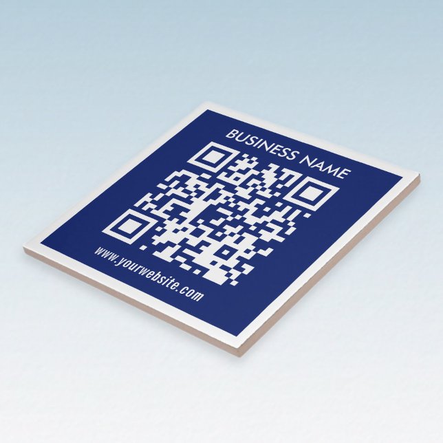 Redigerbar (genererad omedelbart) QR-kod | Blå flo Kakelplatta (Skapare uppladdad)