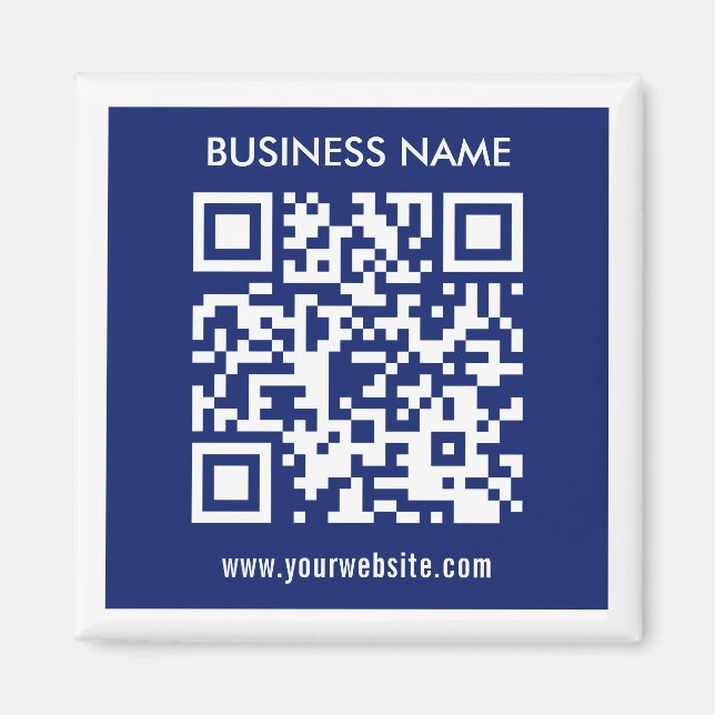 Redigerbar (genererad omedelbart) QR-kod | Blå flo Magnet (Framsidan)