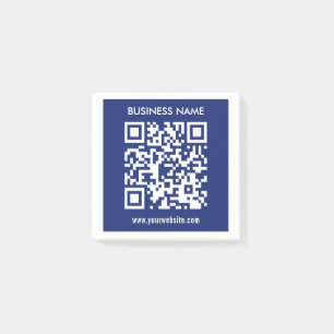 Redigerbar (genererad omedelbart) QR-kod Blå flo Post-it Block
