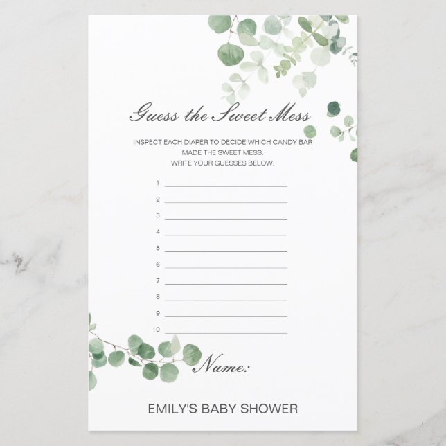 Redigerbar Gissa den söta röra, smutsig blöja (Framsida)