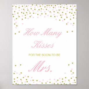 Redigerbar Gissa Hur Många Kyssar för Snart Mrs Sk Poster
