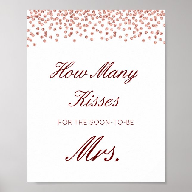 Redigerbar gissar hur många Kisses for Soon Mrs Si Poster (Framsidan)