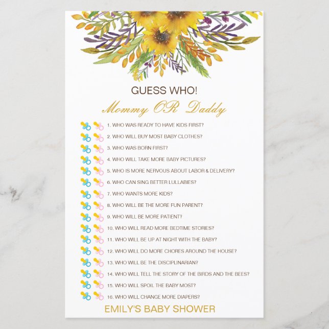 Redigerbar gissning: Vem, Mamma eller Pappa babyvi (Framsida)