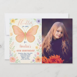 Redigerbar Glitter Butterfly Birthday-inbjudan Inbjudningar