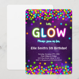 Redigerbar Glow Födelsedagsinbjudan Inbjudningar