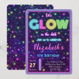Redigerbar Glow-inbjudan Inbjudningar