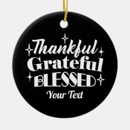 Redigerbar gnistrande Thanksgiving, offertdesign Julgransprydnad Keramik