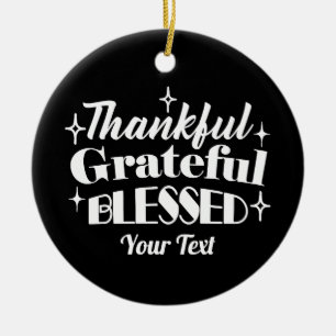 Redigerbar gnistrande Thanksgiving, offertdesign Julgransprydnad Keramik