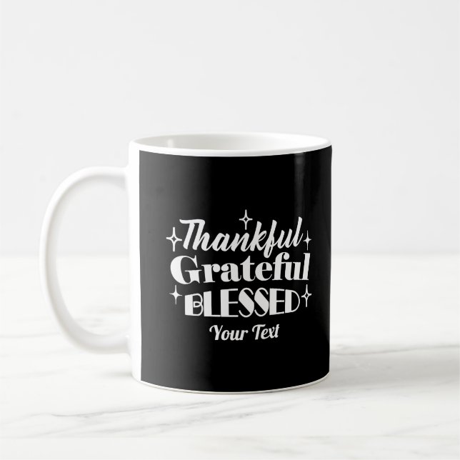 Redigerbar gnistrande Thanksgiving, offertdesign Kaffemugg (Vänster)