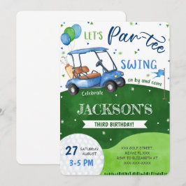 Redigerbar golf födelsedagsinbjudan inbjudningar