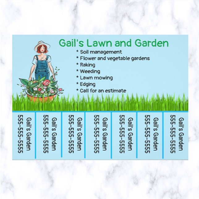 Redigerbar Gräsmatta och Mobil Trädgårdsflygare Reklamblad (What a great way to advertise your gardening business!)