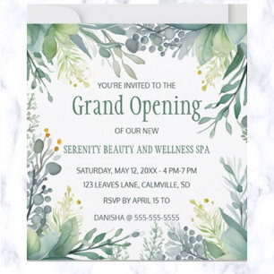 Redigerbar Grönska Grand Opening Inbjudningar