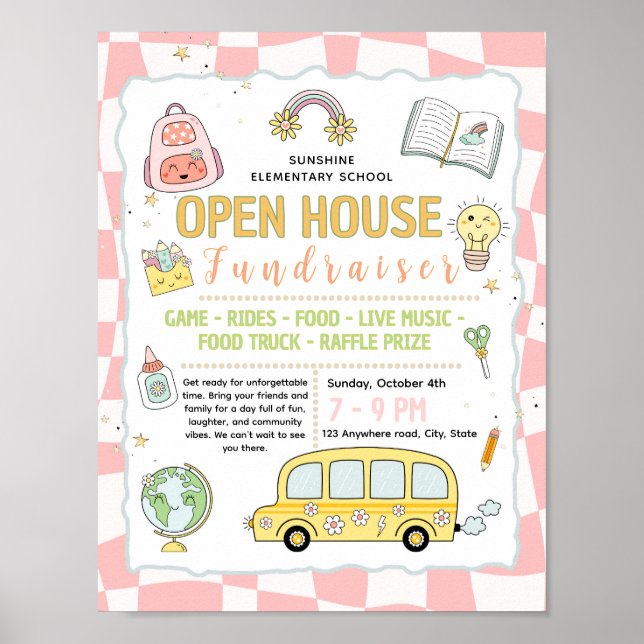 Redigerbar groovy insamlingsevenemangsaffisch poster (Framsidan)