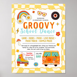 Redigerbar groovy skol dans fundraiser flygblad poster
