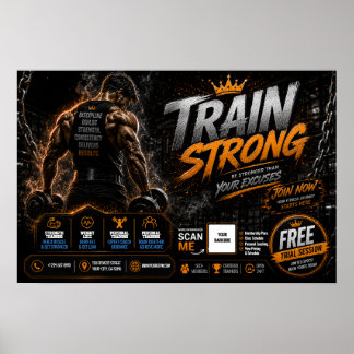 Redigerbar Gym / Fitness Kampanj Affisch