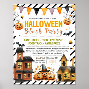 Redigerbar halloween-blockfest-flyer poster