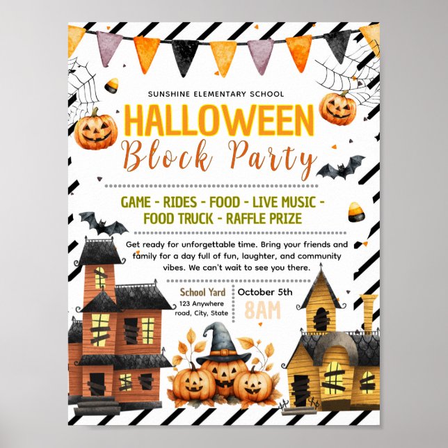 Redigerbar halloween-blockfest-flyer poster (Framsidan)