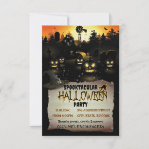 Redigerbar Halloween Costume Party-inbjudan Inbjudningar