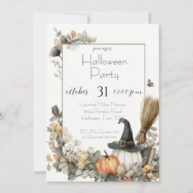 Redigerbar Halloween-festinkladning Inbjudningar (Framsida)