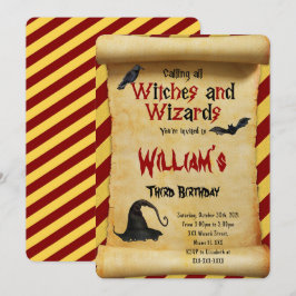 Redigerbar Halloween-födelsedagsinbjudan Inbjudningar