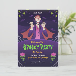Redigerbar Halloween-inbjudan, Halloween-fest  Inbjudningar