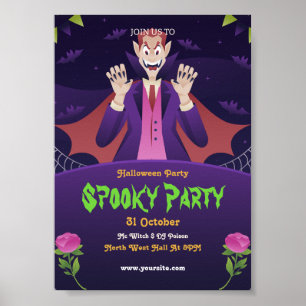 Redigerbar Halloween-inbjudan, Halloween-fest Poster