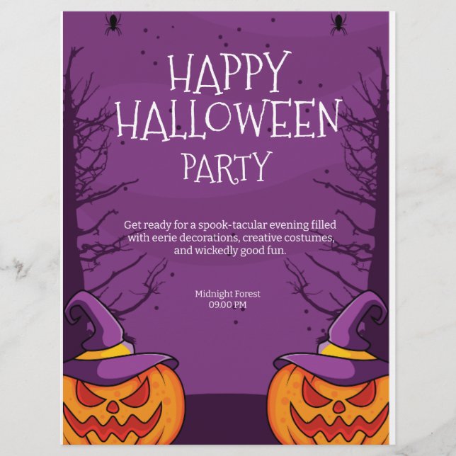 Redigerbar Halloween-inbjudan, Halloween fest Reklamblad (Framsidan)
