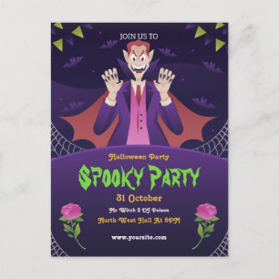 Redigerbar Halloween-inbjudan, Halloween-fest Vykort