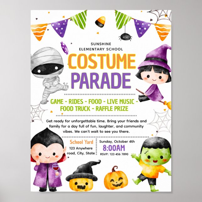 Redigerbar Halloween-kostym fundraiser flygblad Poster (Framsidan)