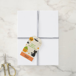 Redigerbar Halloween – Lilla monsterfirande - Presentetikett