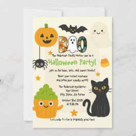 Redigerbar Halloween - liten monsterbash - Inbjudningar